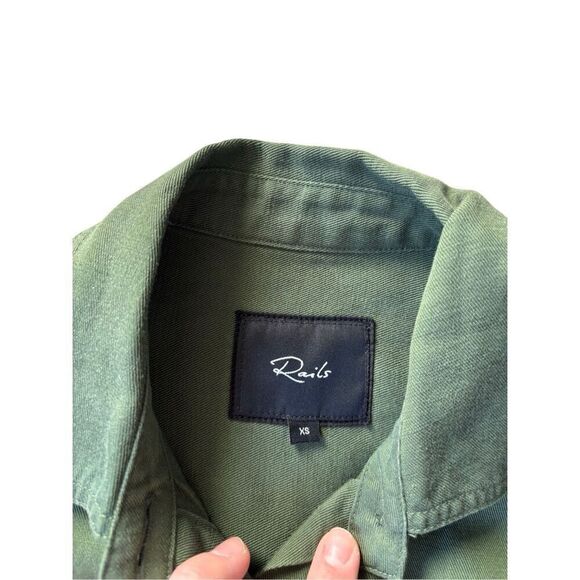Rails LOREN SHIRT JACKET Military Olive Green size XS Button Down Linen Blend - Picture 8 of 13